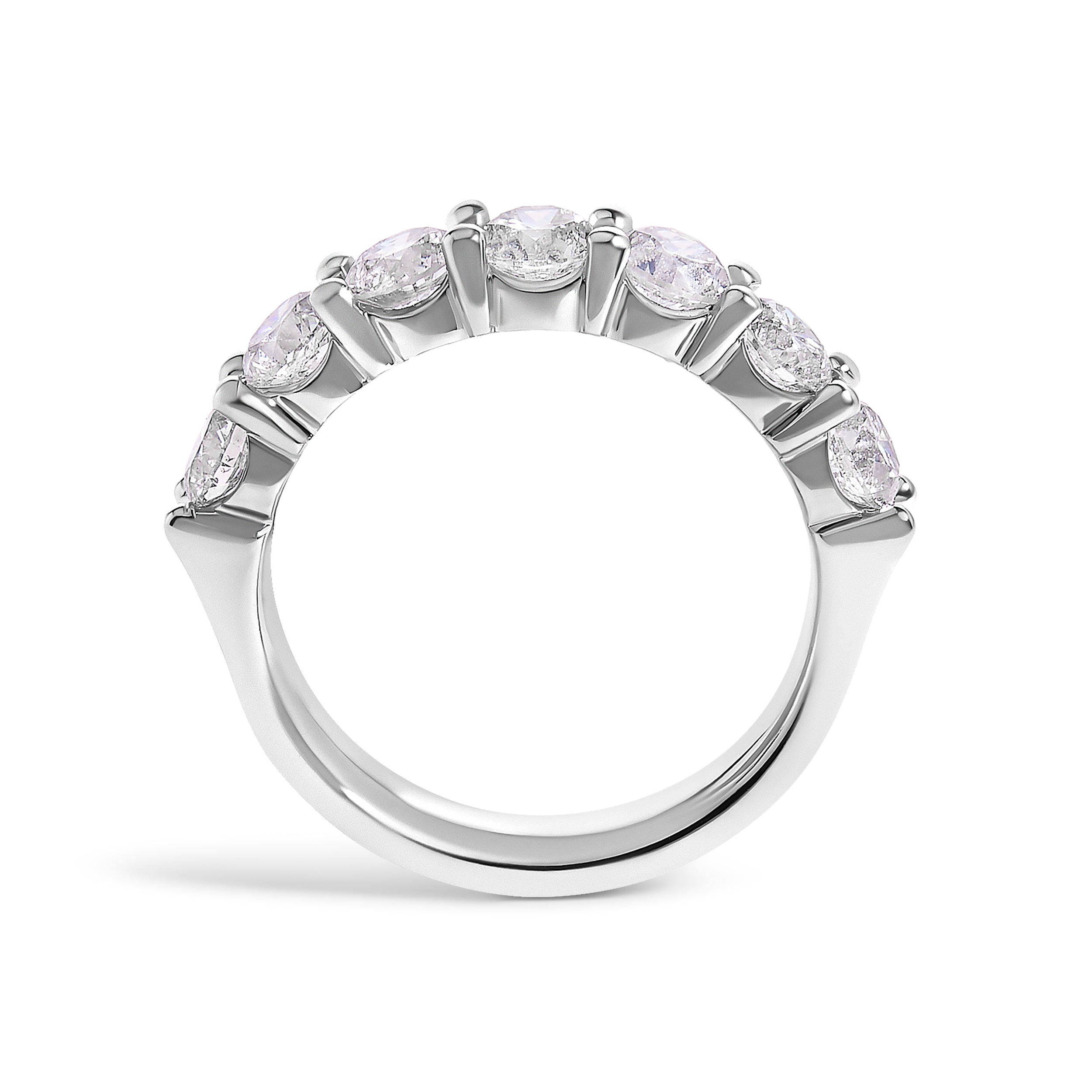 14K White Gold 2. 0 Cttw Diamond 7 Stone Band Ring  DestGlow
