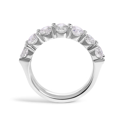 14K White Gold 2. 0 Cttw Diamond 7 Stone Band Ring  DestGlow