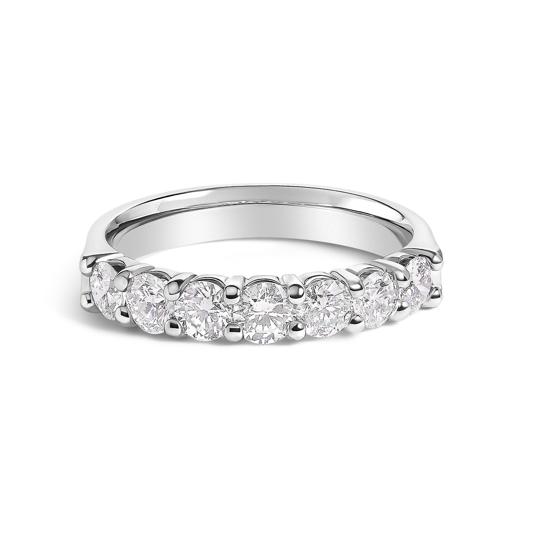 14K White Gold 1.0 Cttw Diamond 7 Stone Band Ring  DestGlow