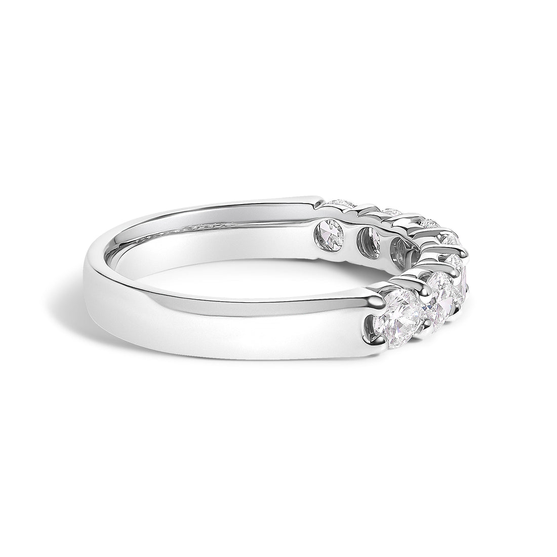 14K White Gold 1.0 Cttw Diamond 7 Stone Band Ring  DestGlow