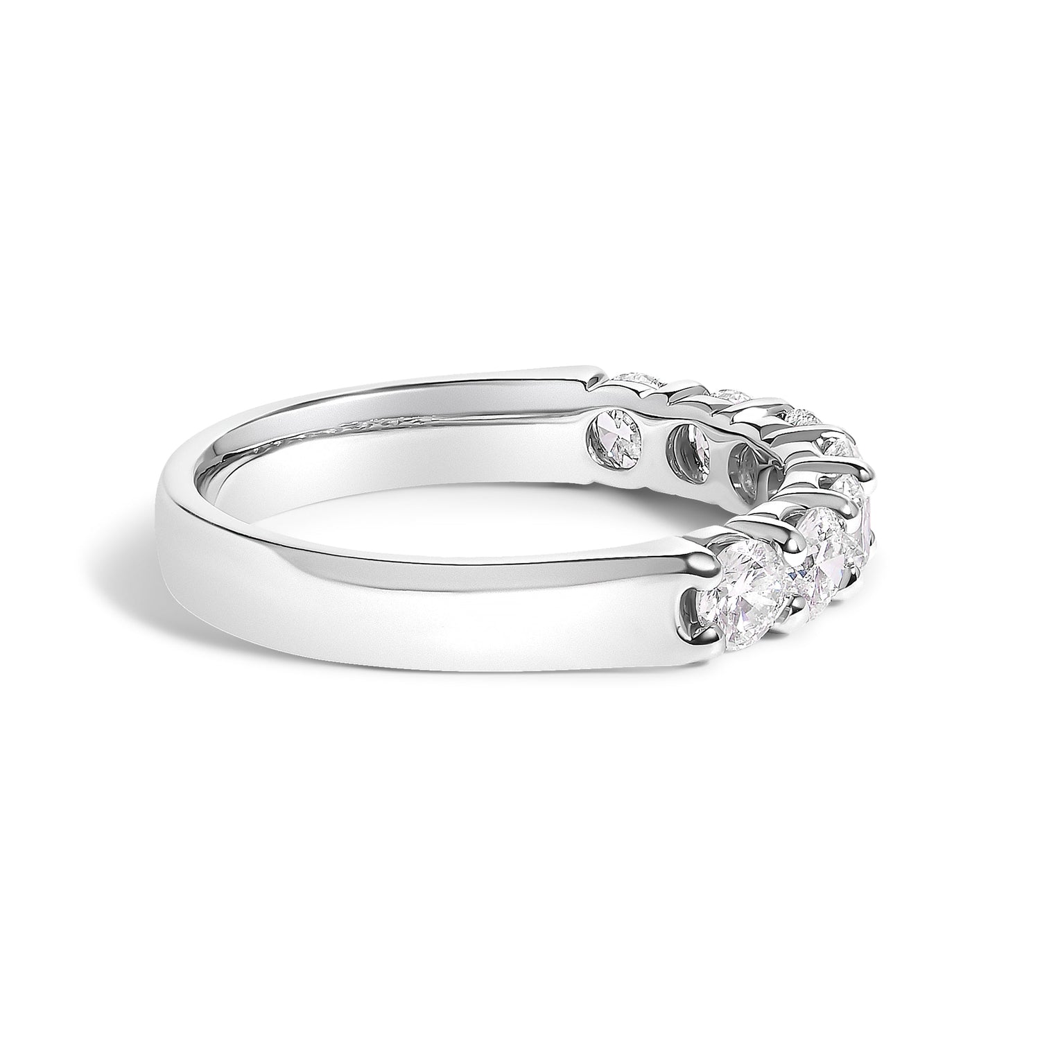 14K White Gold 1.0 Cttw Diamond 7 Stone Band Ring  DestGlow