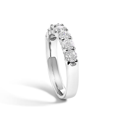 14K White Gold 1.0 Cttw Diamond 7 Stone Band Ring  DestGlow