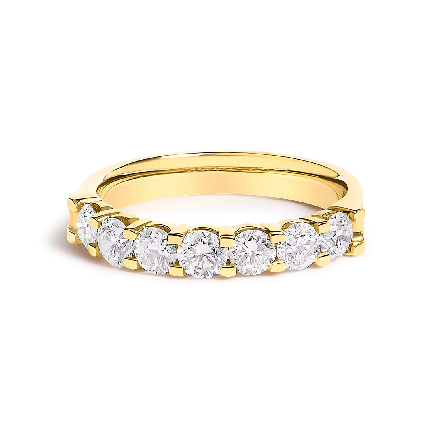 14K White Gold 1.0 Cttw Diamond 7 Stone Band Ring  DestGlow
