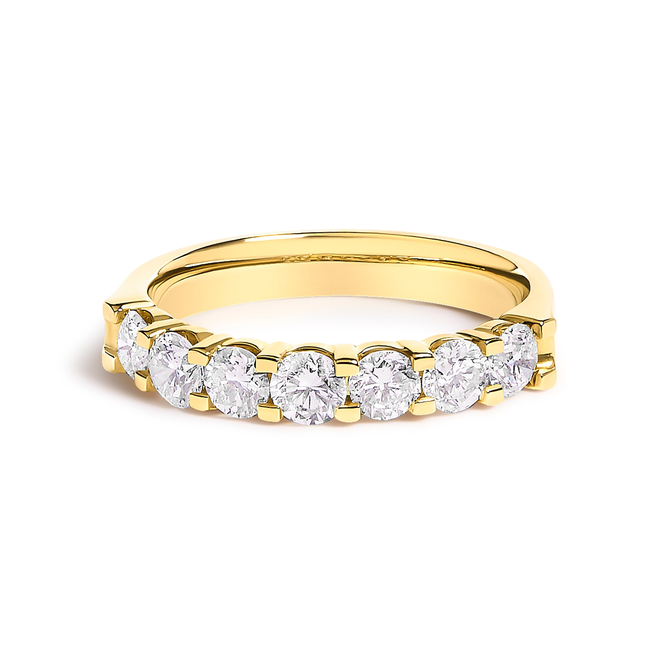 14K White Gold 1.0 Cttw Diamond 7 Stone Band Ring  DestGlow