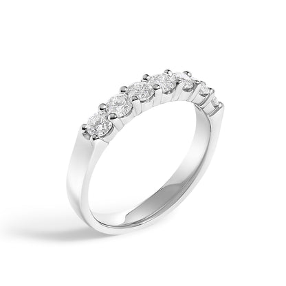 14K White Gold 3/4 Cttw Diamond 7 Stone Band Ring  DestGlow