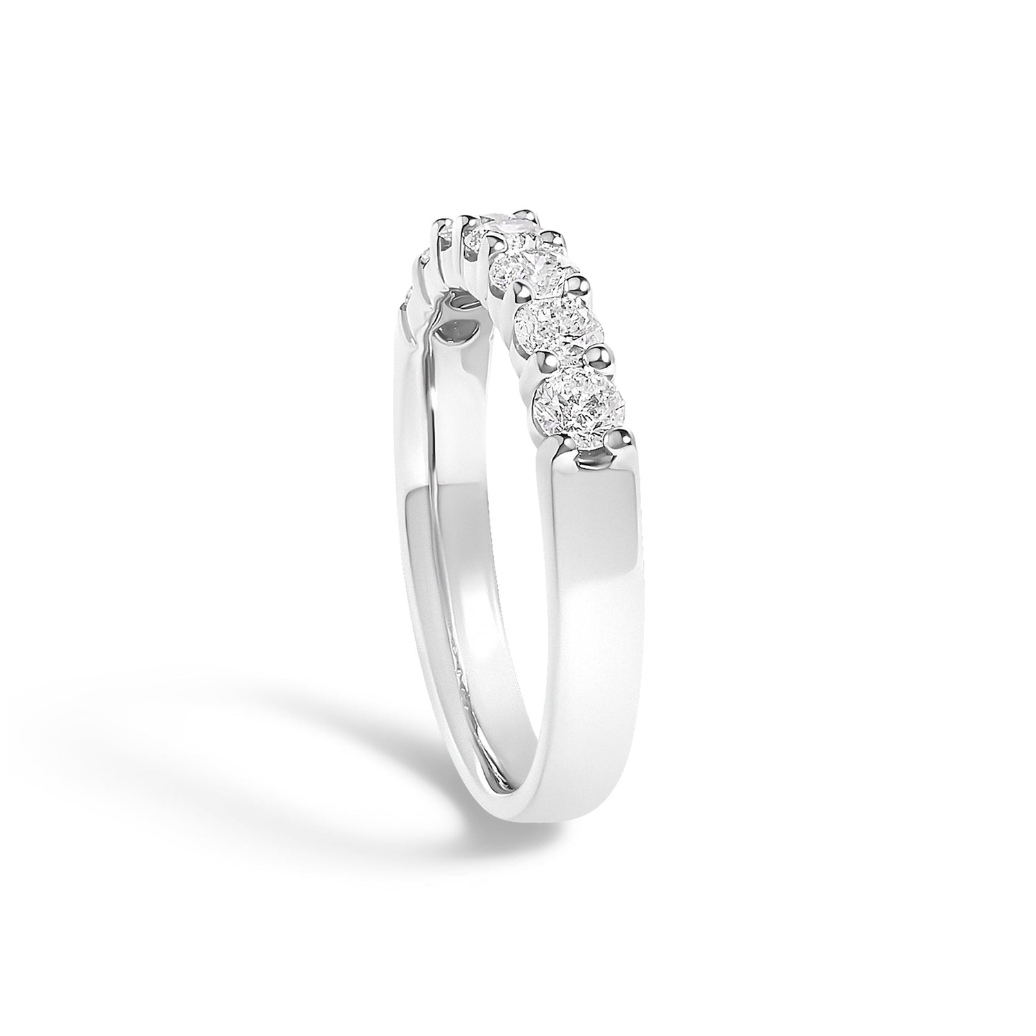14K White Gold 3/4 Cttw Diamond 7 Stone Band Ring  DestGlow