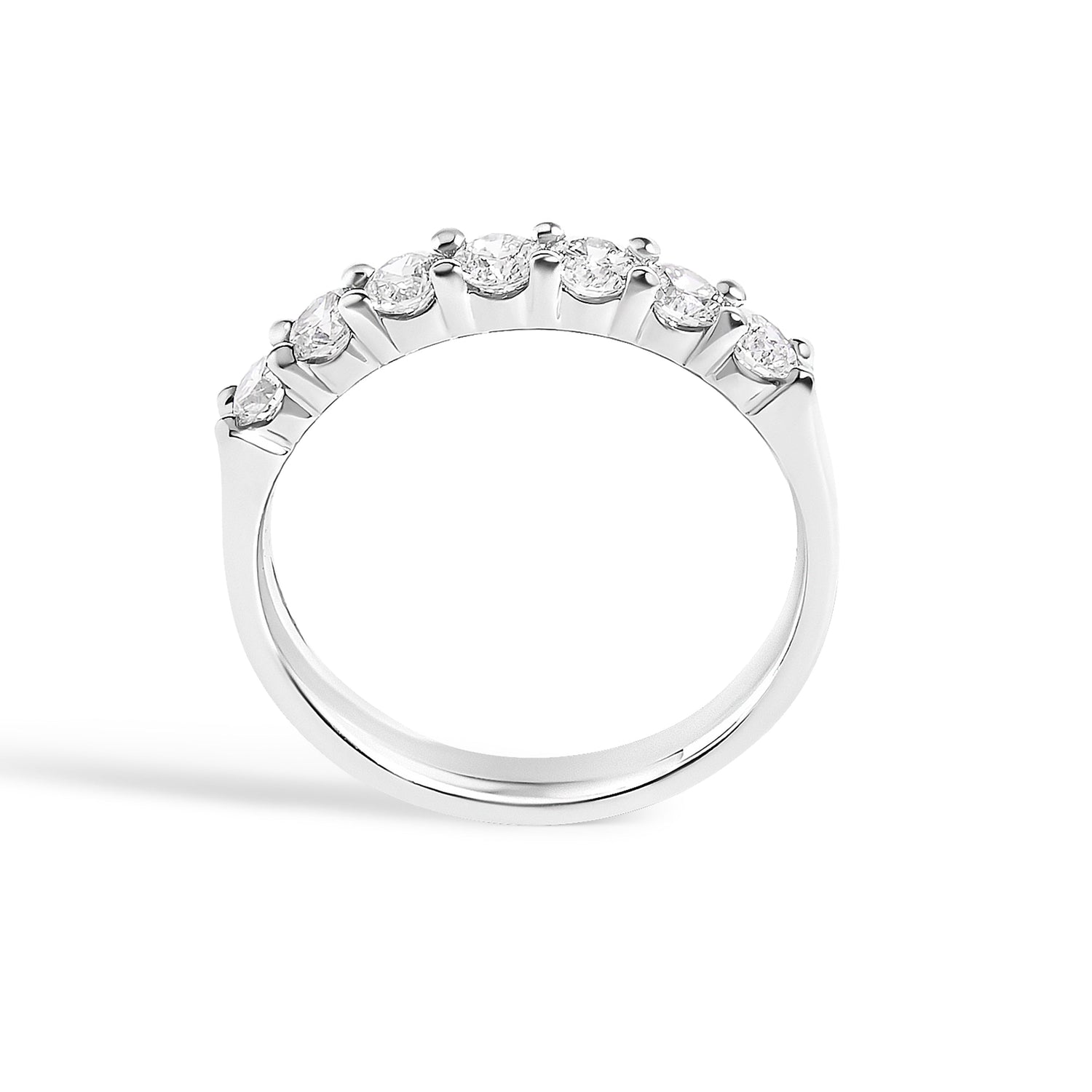 14K White Gold 3/4 Cttw Diamond 7 Stone Band Ring  DestGlow