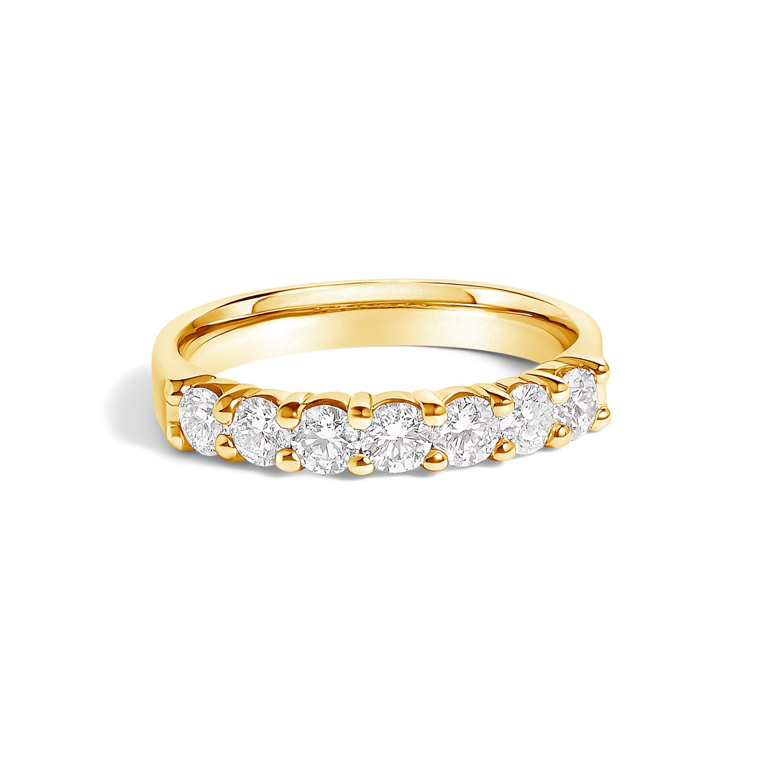 14K White Gold 3/4 Cttw Diamond 7 Stone Band Ring  DestGlow
