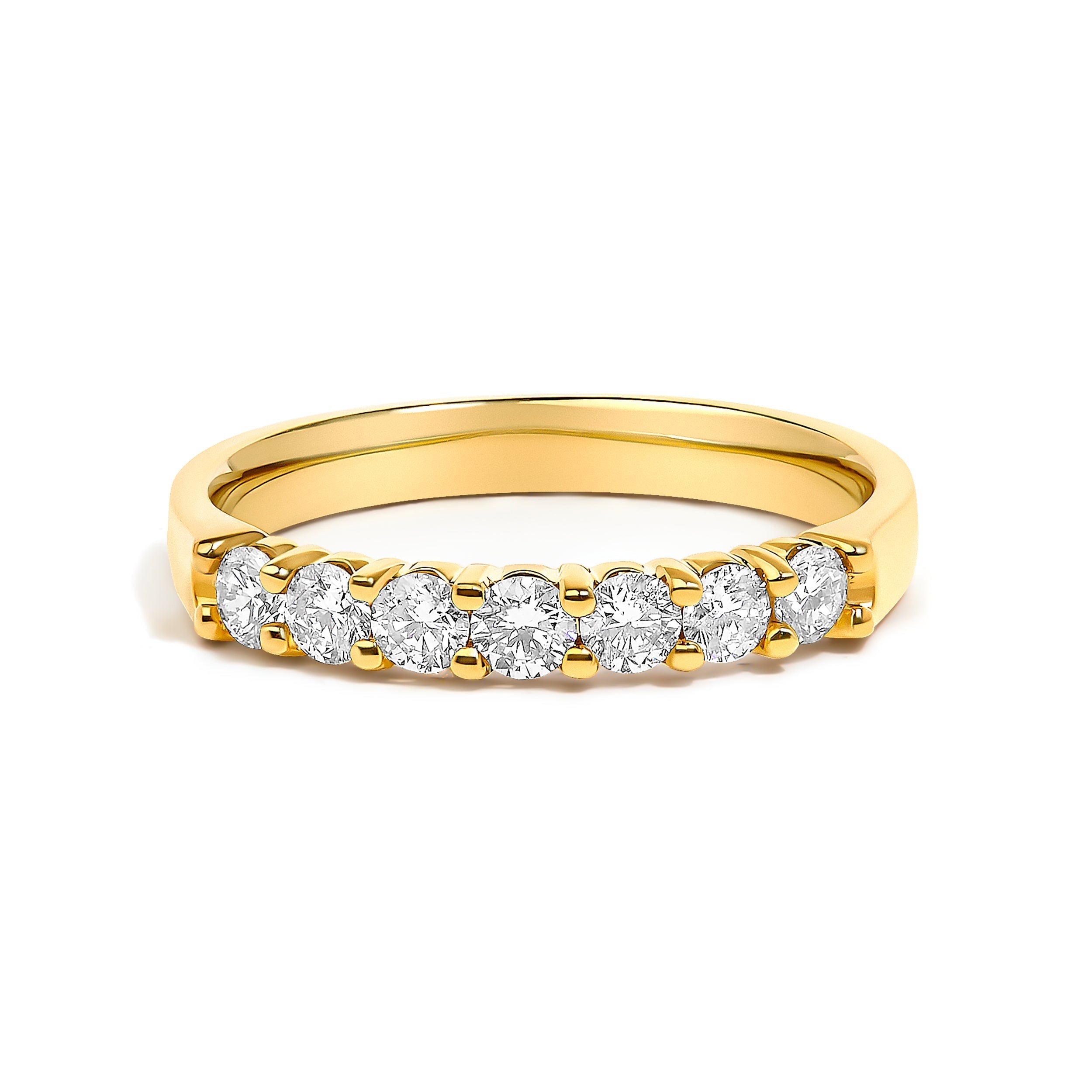14K Yellow Gold 1/2 Cttw Diamond 7 Stone Band Ring  DestGlow