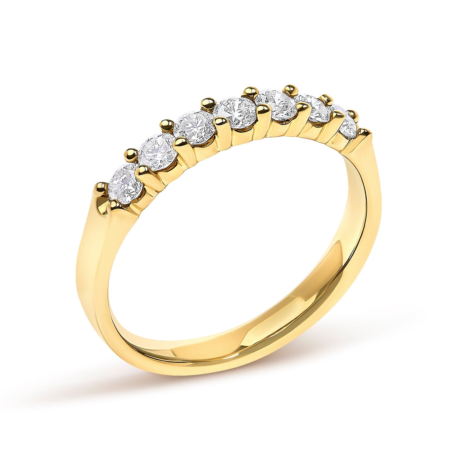 14K Yellow Gold 1/2 Cttw Diamond 7 Stone Band Ring  DestGlow