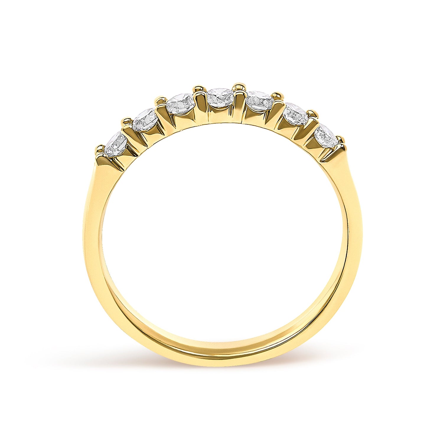 14K Yellow Gold 1/2 Cttw Diamond 7 Stone Band Ring  DestGlow