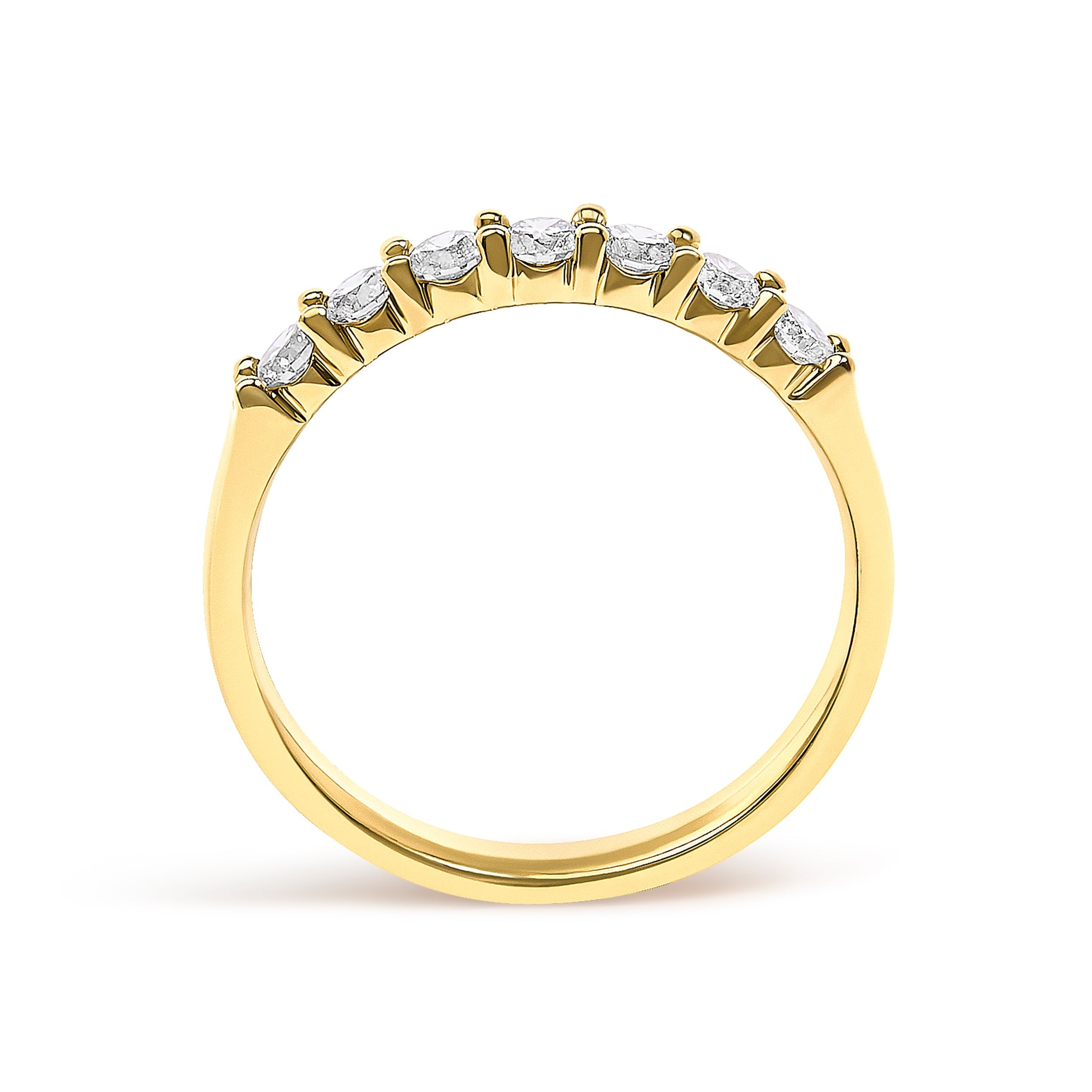 14K Yellow Gold 1/2 Cttw Diamond 7 Stone Band Ring  DestGlow