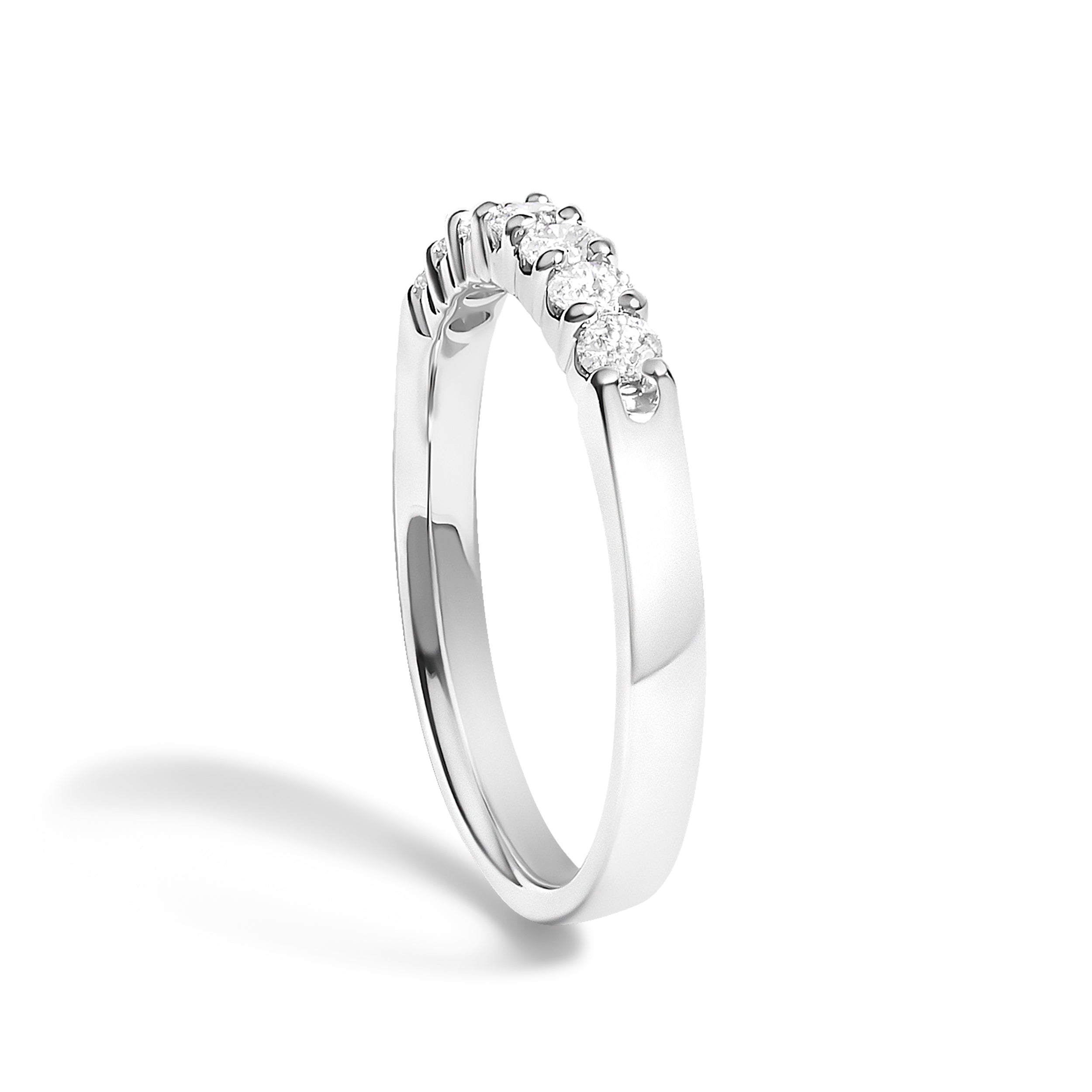 14K White Gold 1/3 Cttw Diamond 7 Stone Band Ring  DestGlow