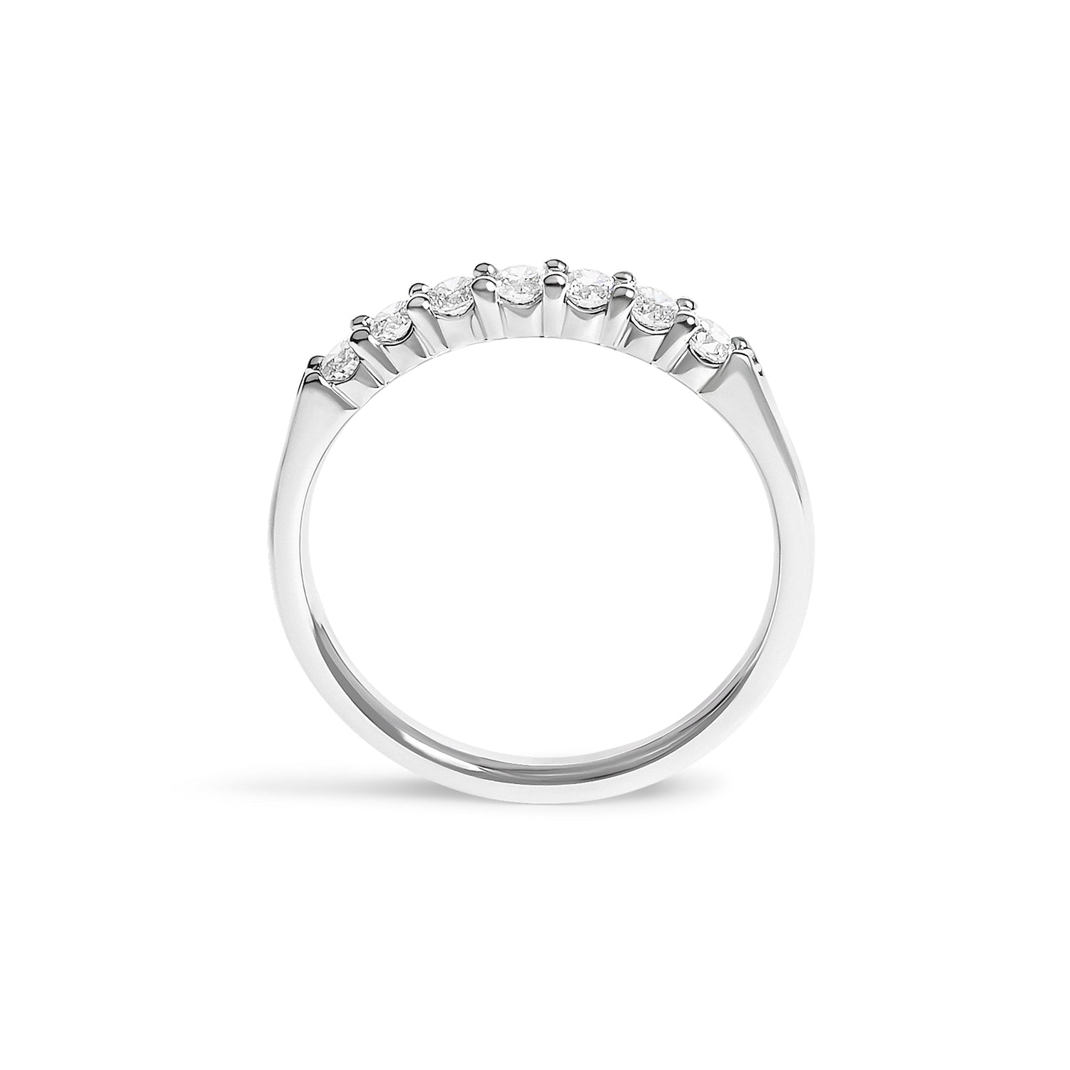 14K White Gold 1/3 Cttw Diamond 7 Stone Band Ring  DestGlow