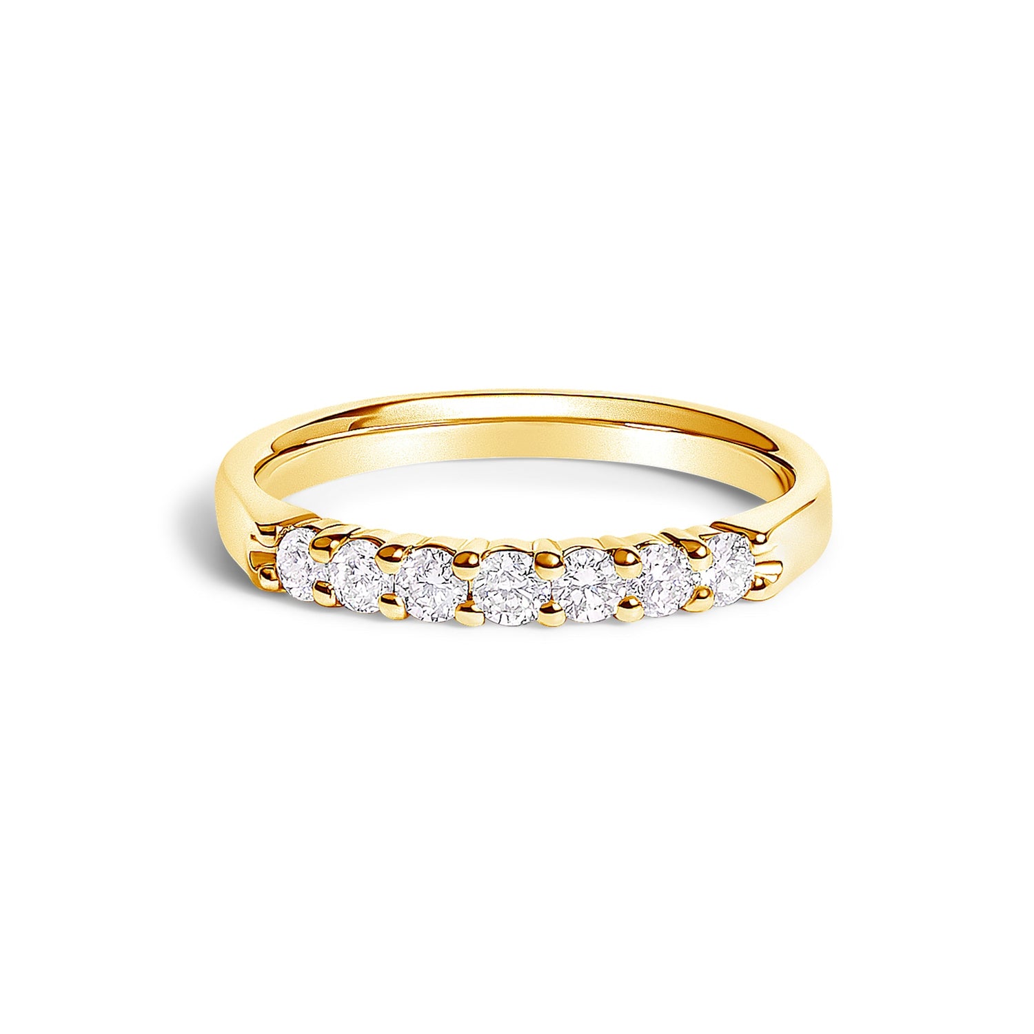 14K White Gold 1/3 Cttw Diamond 7 Stone Band Ring  DestGlow