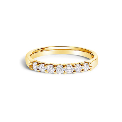14K White Gold 1/3 Cttw Diamond 7 Stone Band Ring  DestGlow
