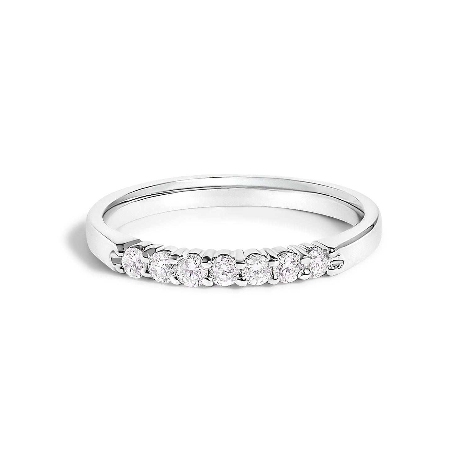 14K White Gold 1/4 Cttw Diamond 7 Stone Band Ring  DestGlow