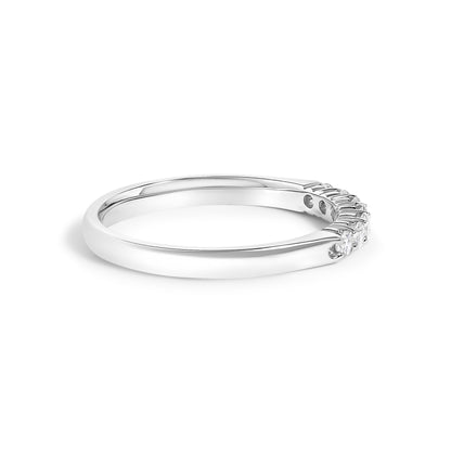 14K White Gold 1/4 Cttw Diamond 7 Stone Band Ring  DestGlow