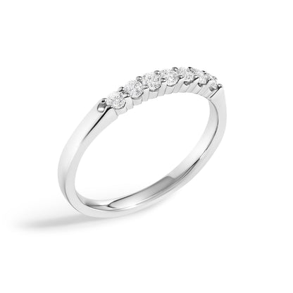 14K White Gold 1/4 Cttw Diamond 7 Stone Band Ring  DestGlow