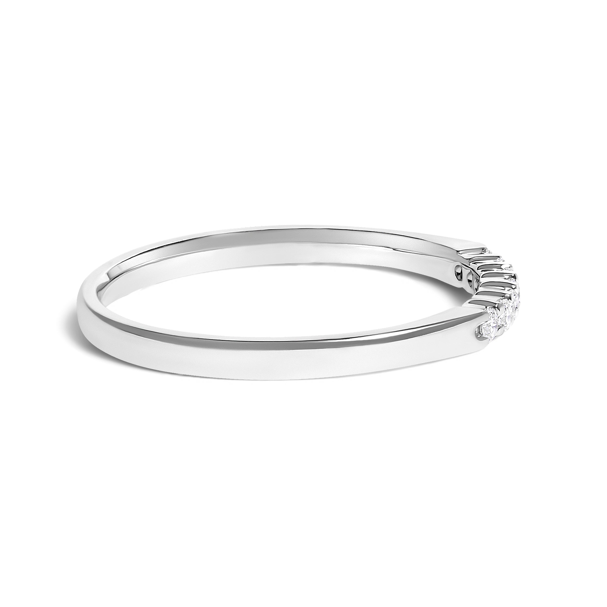 14K White Gold 1/10 Cttw Diamond 7 Stone Band Ring  DestGlow