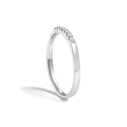14K White Gold 1/10 Cttw Diamond 7 Stone Band Ring  DestGlow