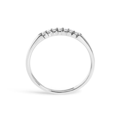 14K White Gold 1/10 Cttw Diamond 7 Stone Band Ring  DestGlow