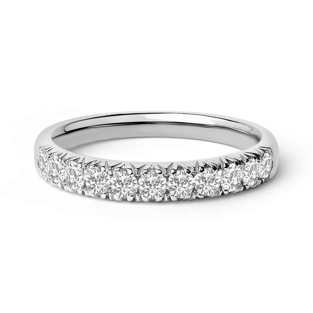 14K White Gold 1/2 Cttw Round Diamond 11 Stone Classic Band by Bids.com