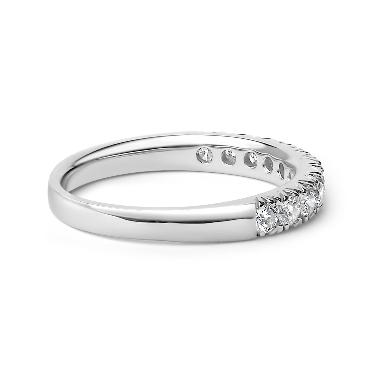 14K White Gold 1/2 Cttw Round Diamond 11 Stone Classic Band by Bids.com
