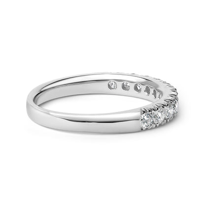 14K White Gold 1/2 Cttw Round Diamond 11 Stone Classic Band by Bids.com