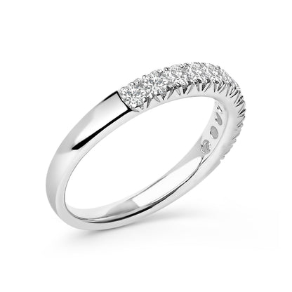 14K White Gold 1/2 Cttw Round Diamond 11 Stone Classic Band by Bids.com