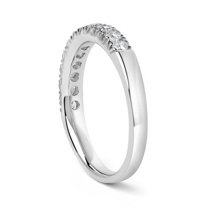 14K White Gold 1/2 Cttw Round Diamond 11 Stone Classic Band by Bids.com