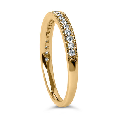 14K Yellow Gold 1/4 Cttw Round Diamond Milgrain Wedding Band (I-J Color, SI2-I1 Clarity) - Size 6.5 by Bids.com