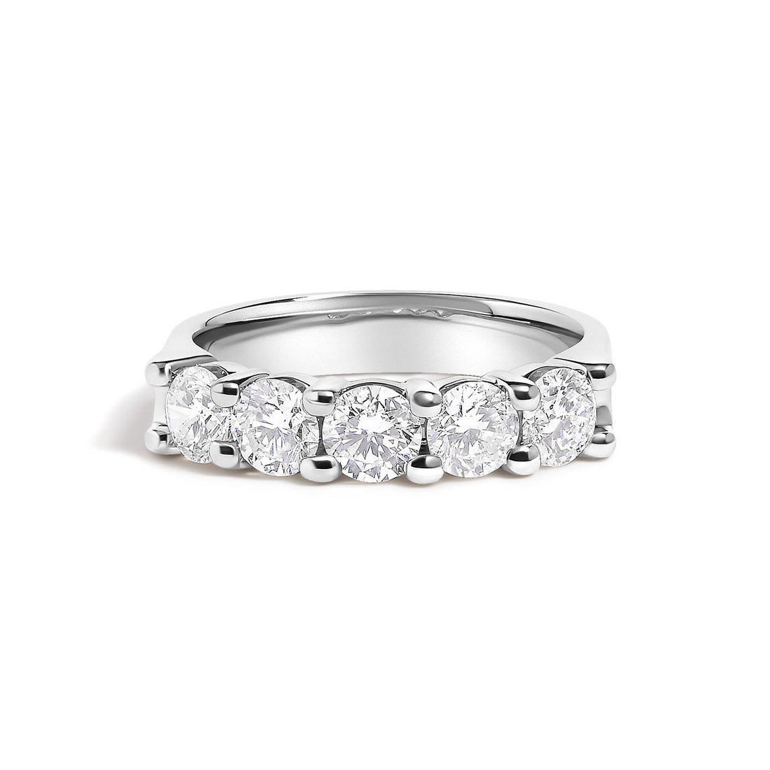 14K White Gold 1 1/2 Cttw Diamond 5 Stone Band Ring  DestGlow