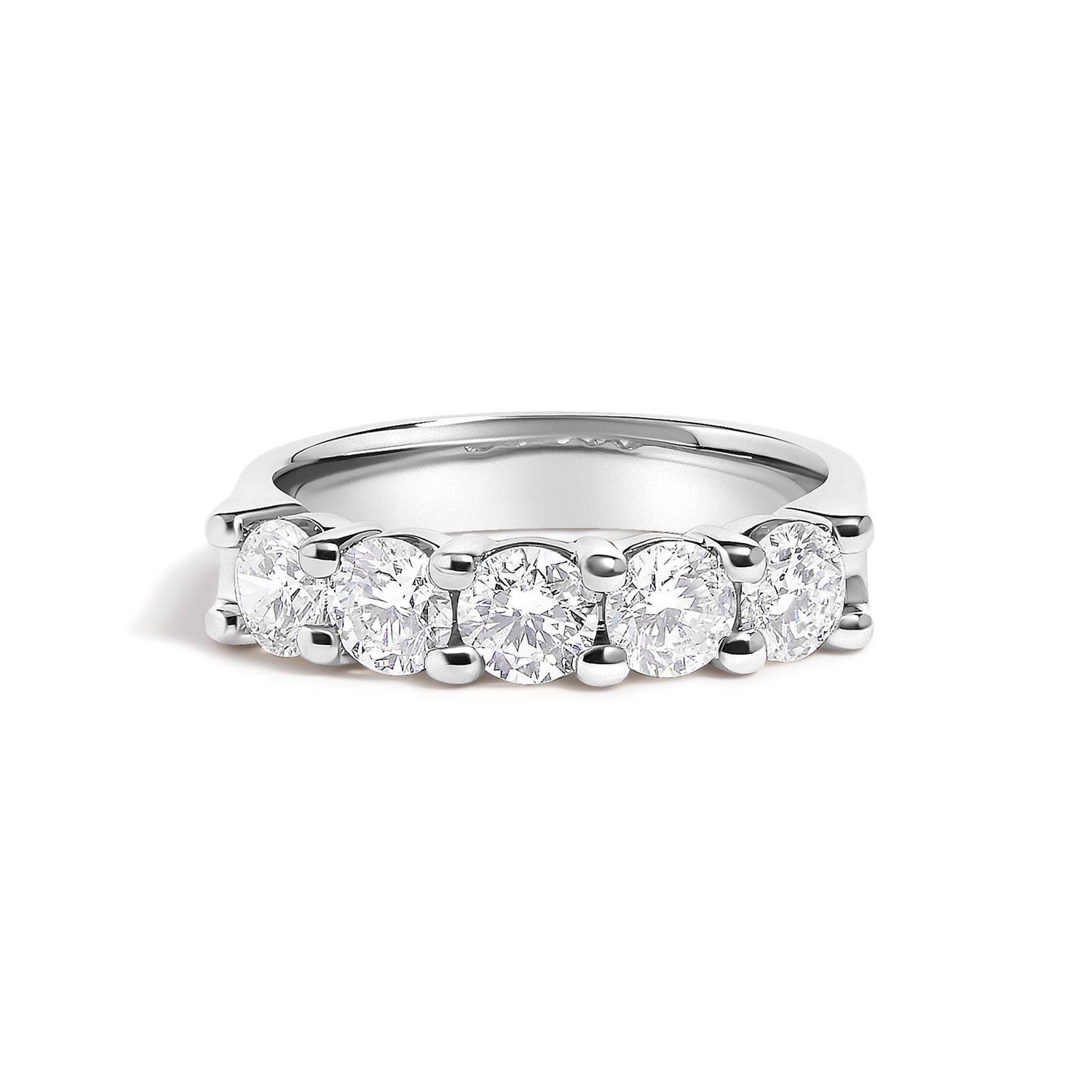 14K White Gold 1 1/2 Cttw Diamond 5 Stone Band Ring  DestGlow