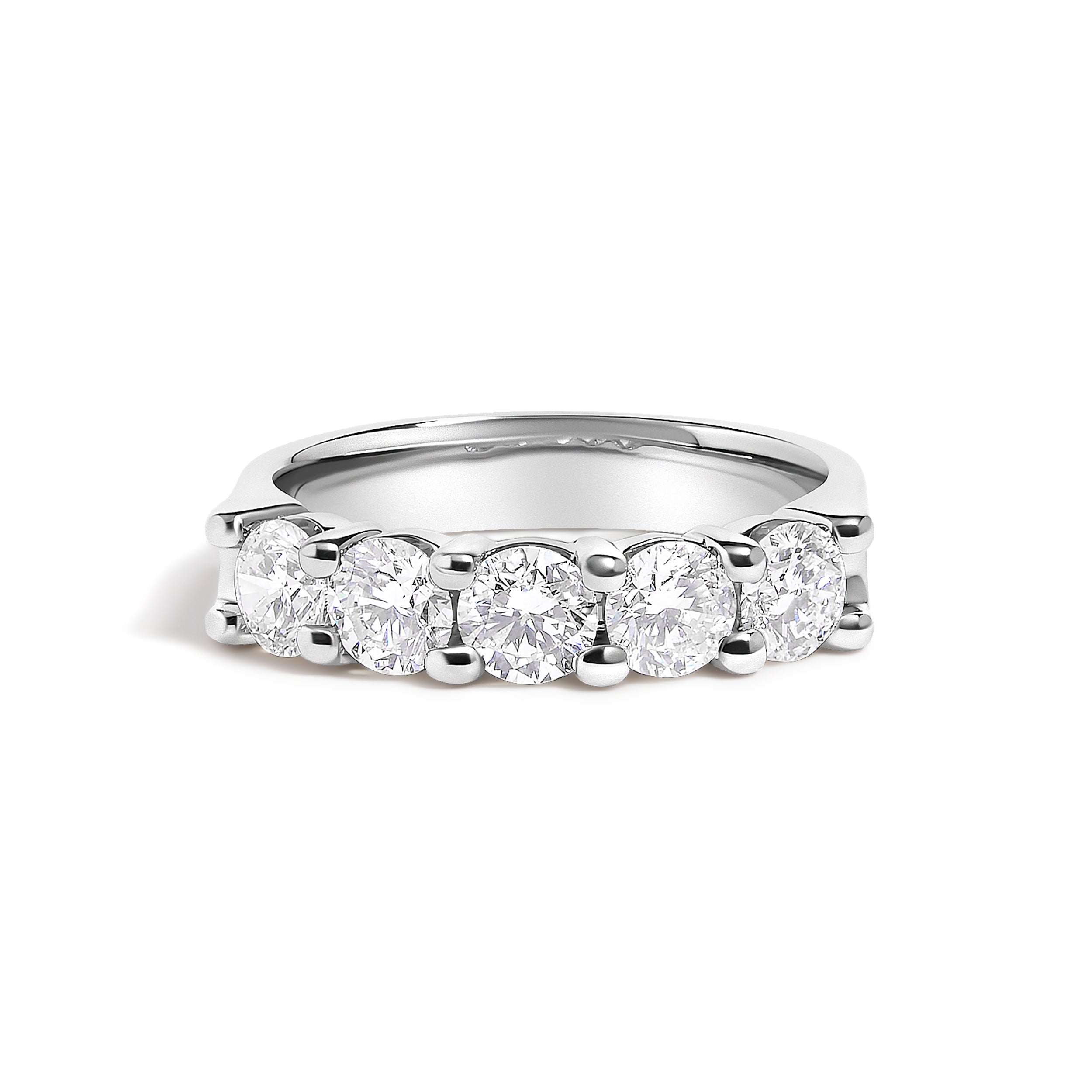 14K White Gold 1 1/2 Cttw Diamond 5 Stone Band Ring  DestGlow