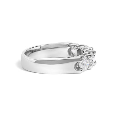 14K White Gold 1 1/2 Cttw Diamond 5 Stone Band Ring  DestGlow