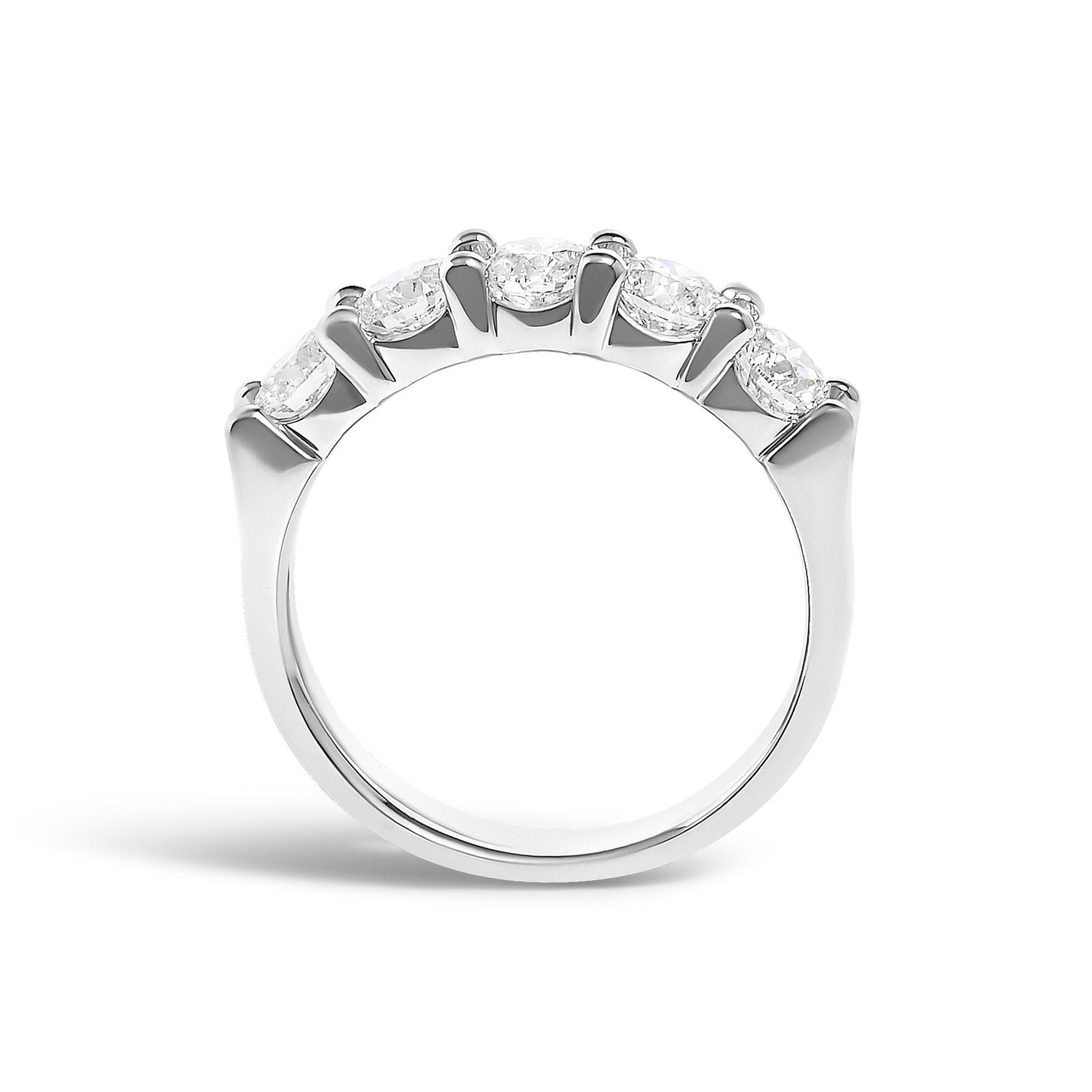 14K White Gold 1 1/2 Cttw Diamond 5 Stone Band Ring  DestGlow