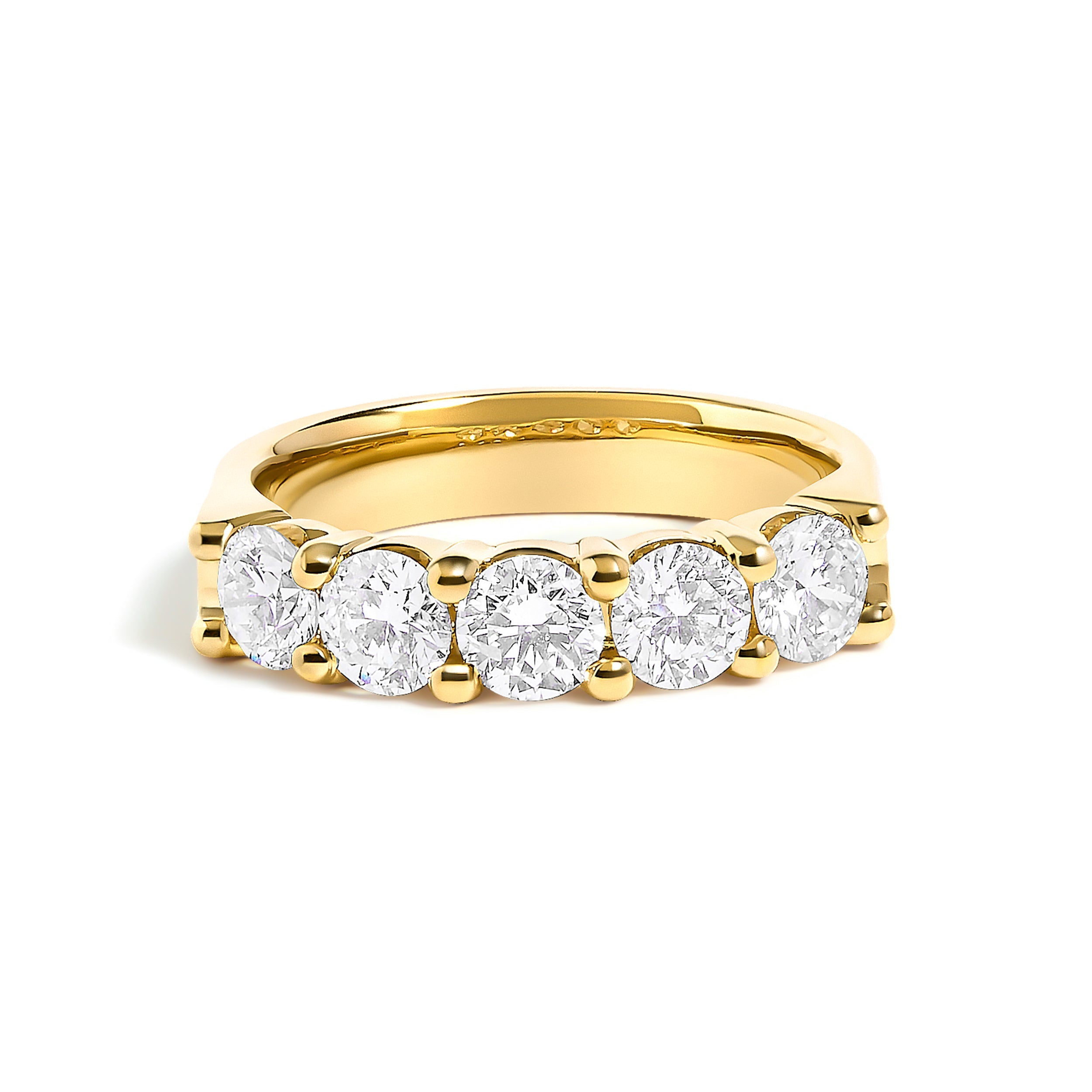 14K White Gold 1 1/2 Cttw Diamond 5 Stone Band Ring  DestGlow