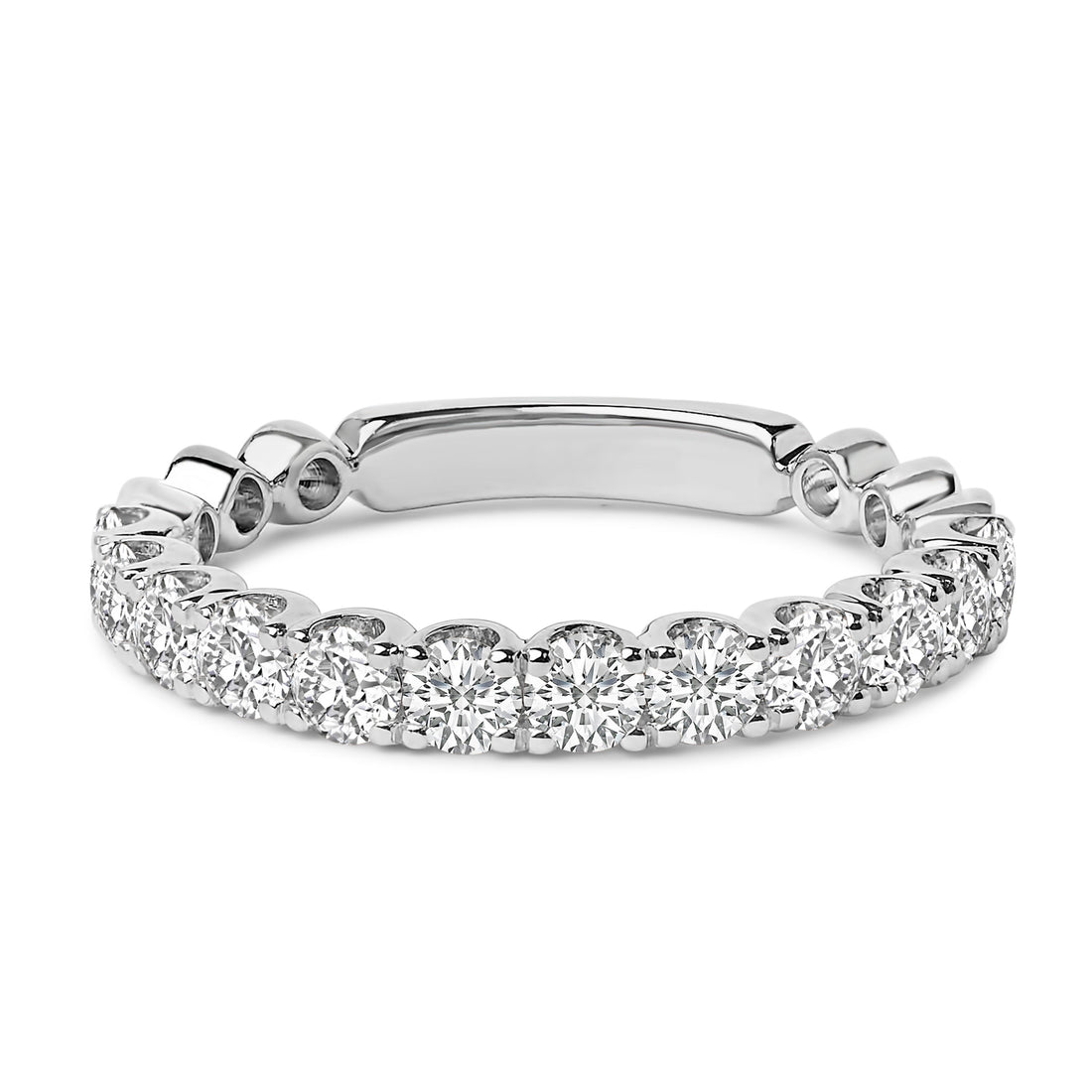 14K White Gold 1.00 Cttw Round Diamond Prong Set Wedding Band by Bids.com