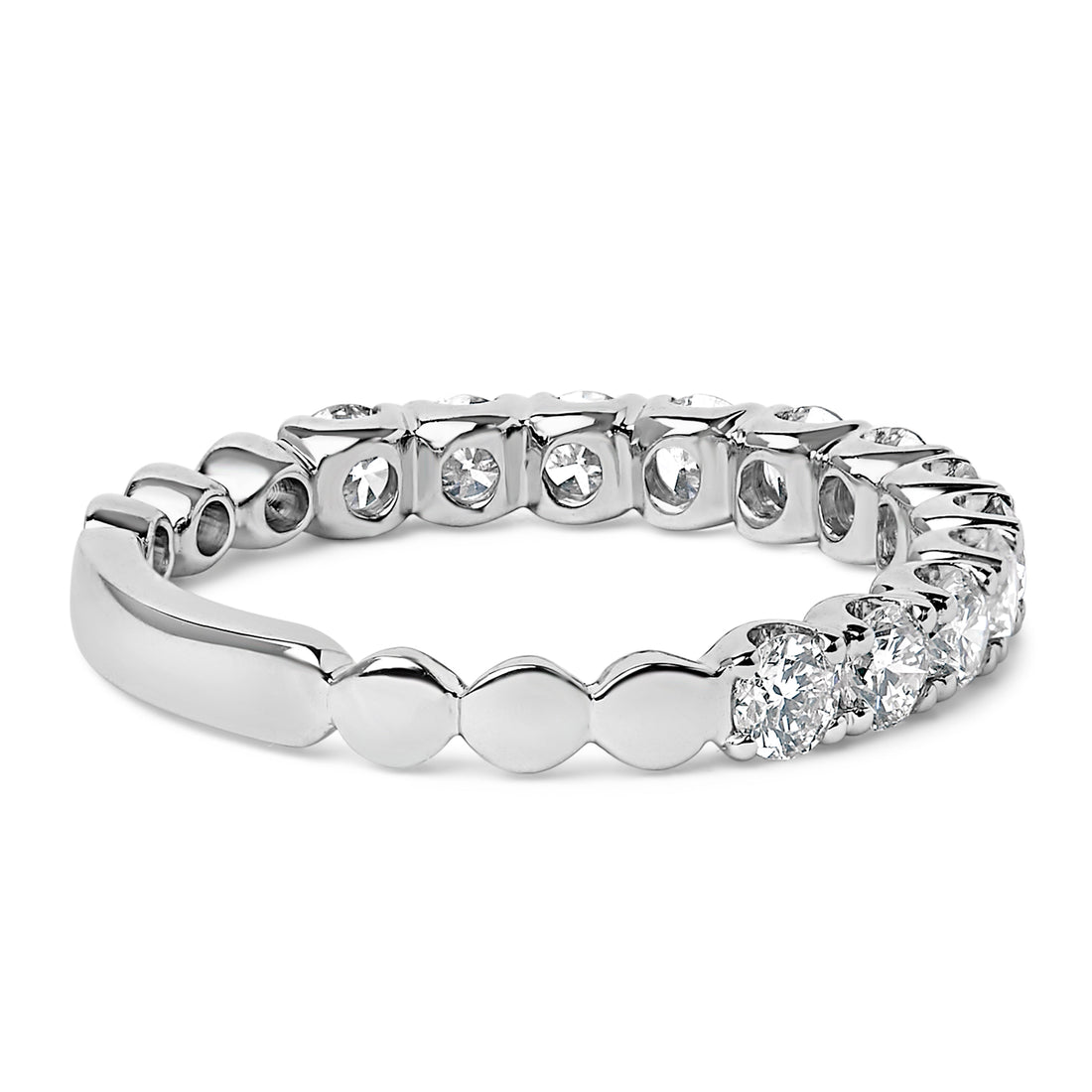 14K White Gold 1.00 Cttw Round Diamond Prong Set Wedding Band by Bids.com