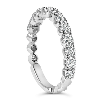 14K White Gold 1.00 Cttw Round Diamond Prong Set Wedding Band by Bids.com