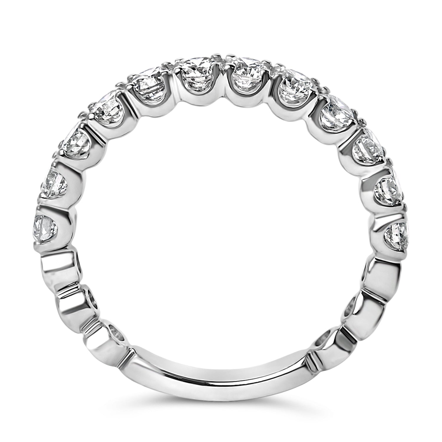 14K White Gold 1.00 Cttw Round Diamond Prong Set Wedding Band by Bids.com
