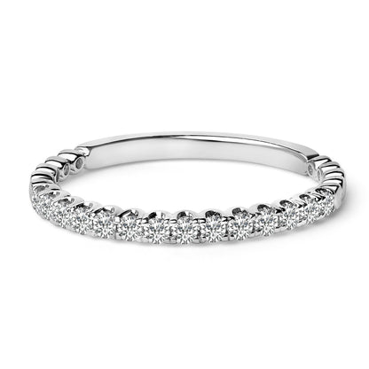 14K White Gold 1/4 Cttw Round Diamond Prong Set Wedding Band by Bids.com