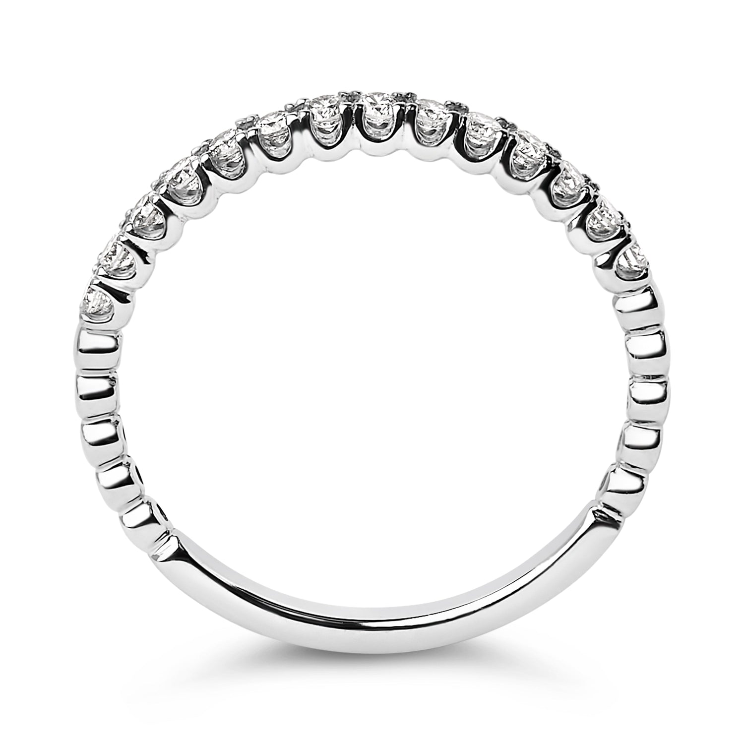 14K White Gold 1/4 Cttw Round Diamond Prong Set Wedding Band by Bids.com