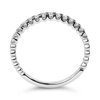 14K White Gold 1/4 Cttw Round Diamond Prong Set Wedding Band by Bids.com