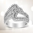 14K White Gold 1 1/2 Cttw Diamond Open Double Heart Bypass Ring Band (H-I Color, VS1-VS2 Clarity) - Ring Size 7 by Bids.com