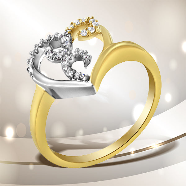 10K Two-Toned Gold Diamond Heart Shape Cluster Ring (1/6 Cttw, H-I Color, I1-I2 Clarity) - Size 6 by Bids.com