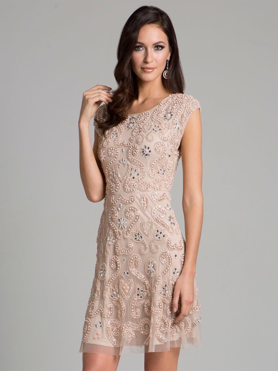 Lara 33404 - Nude Short Dress by Lara New York