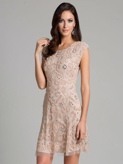 Lara 33404 - Nude Short Dress by Lara New York