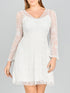 Lara Eliza Beaded A-line Bell Sleeve Bridal Short Dress by Lara New York